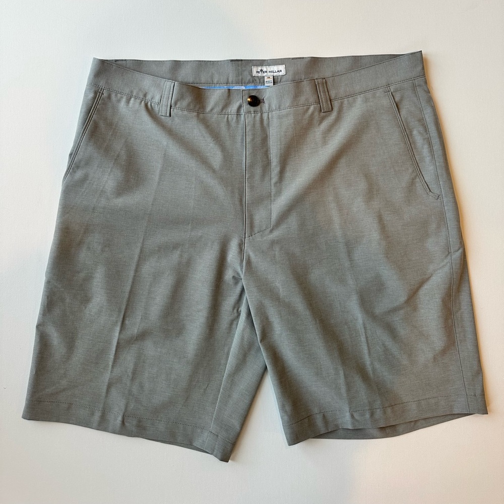 Men’s Gray Peter Millar Performance Shorts Size 38